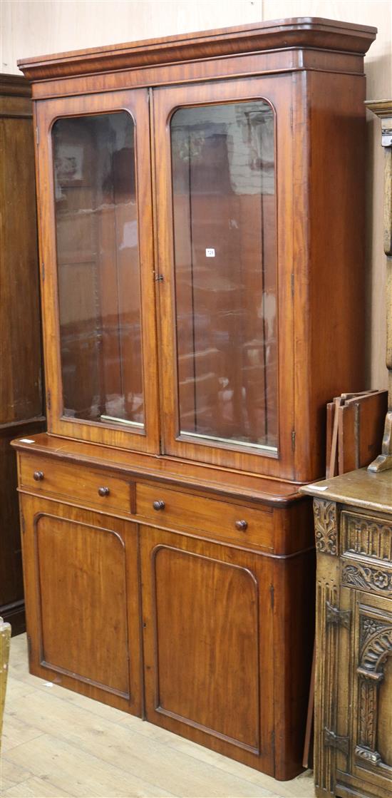 A late Victorian mahogany bookcase cupboard W.118cm
